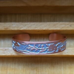 Silver and Copper Men's Cuff Bracelet